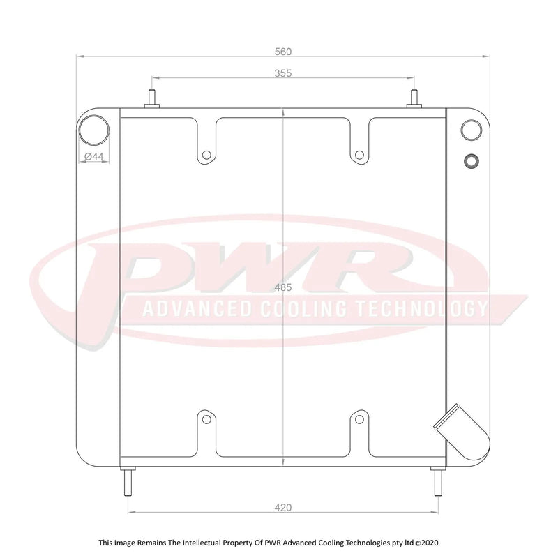 PWR 55mm Radiator w/ 16" SPAL Fan Mounts (E-Type 66-68)