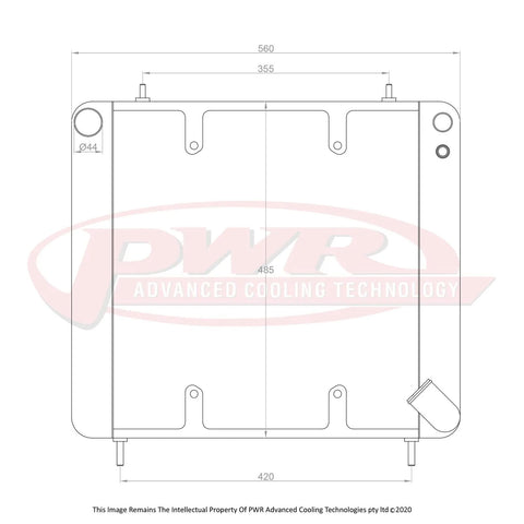 PWR 55mm Radiator w/ 16" SPAL Fan Mounts (E-Type 66-68)