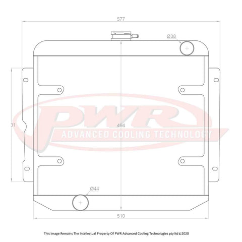 PWR 55mm Radiator w/ 16" SPAL Fan Mounts (Falcon 65-66)