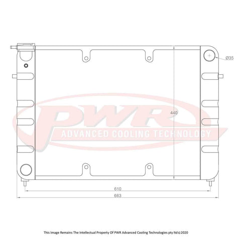 PWR PWR6581 55mm Radiator w/ 16" SPAL Fan Mounts (Commodore 91-00)
