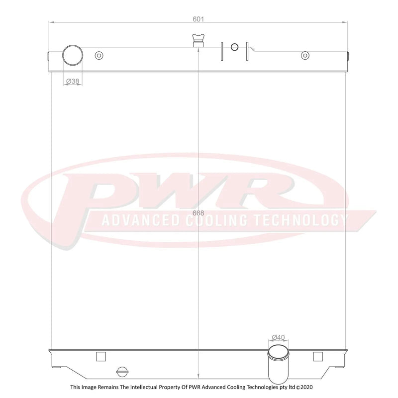 PWR 55mm Radiator (LC 70 Series 07+) — fits Toyota Landcruiser 78 Series