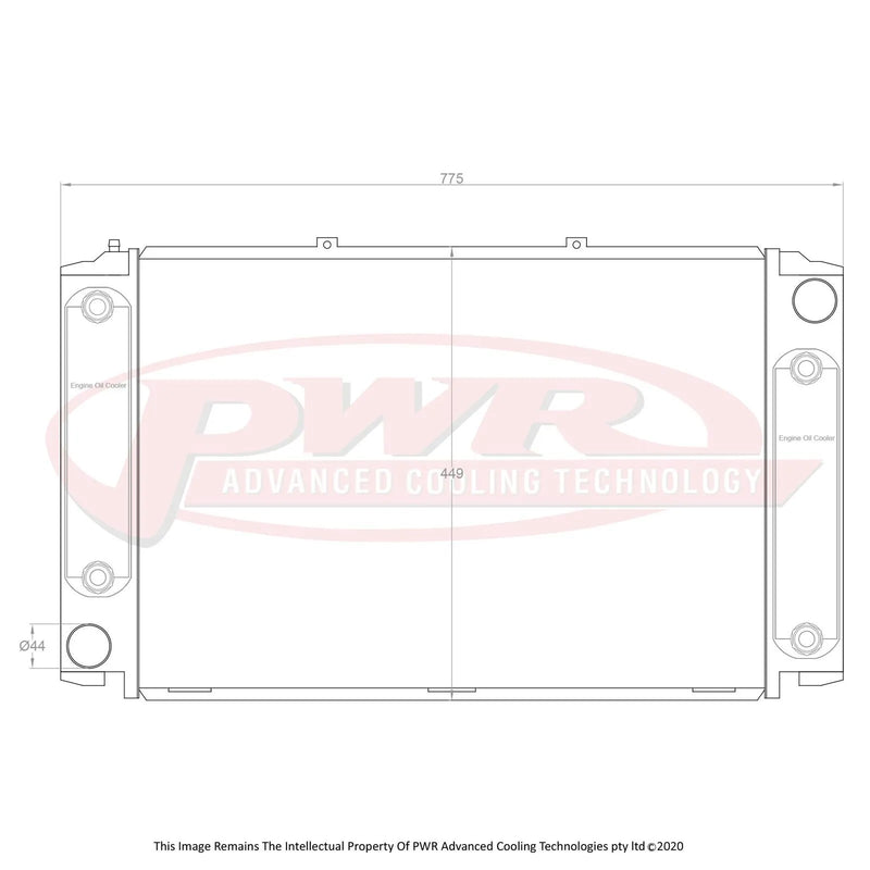 PWR 55mm Radiator w/ Engine Oil Coolers (928 87-89) — fits Porsche 928