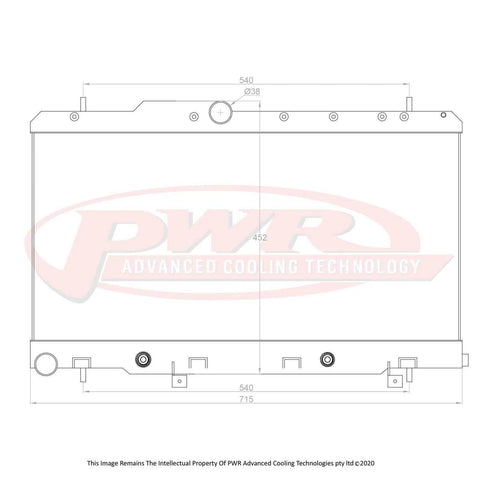 PWR 42mm Radiator (Liberty B4 4cyl Turbo 01-03) - Automatic — fits Subaru Liberty Sedan B4