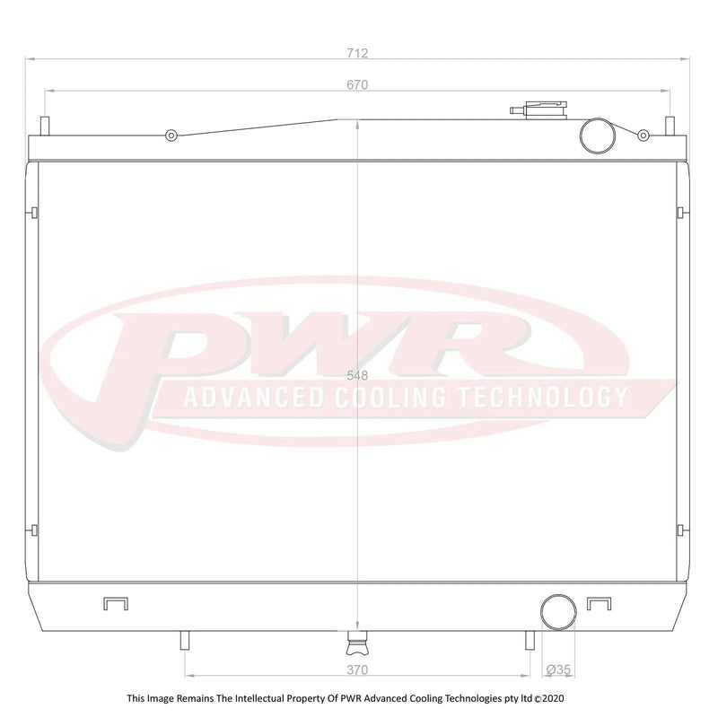 PWR 42mm Radiator (Navara D22 Diesel 97-04) — fits Nissan Navara