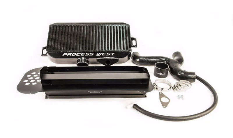Process West Top Mount Intercooler - Suit Stock Bonnet Scoop (Forester XT 03-07) - Black Core