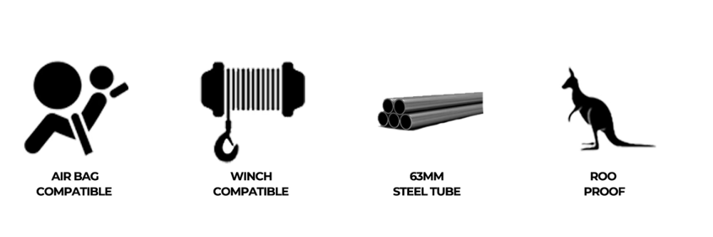 Rockarmor Elite Steel Bullbar To Suit Toyota Hilux N80 2015-2020 (Full Bar Replacement)