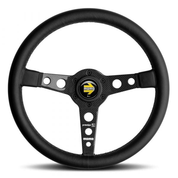 Momo Prototipo 6c Carbon Black Leather 350mm Steering