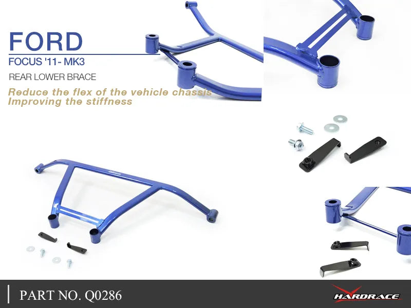 Hard Race Q0286 Rear Lower Brace -2 Piece (Focus 15-18)