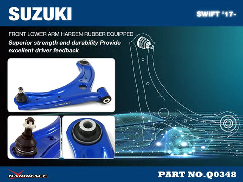 Hard Race Front Lower Control Arm - Hardened Rubber (Swift 2017+)