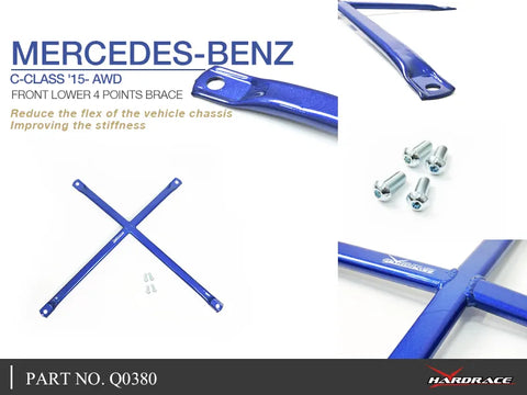 Hard Race Front Lower 4 Point Brace (Mercedes-Benz C-Class)