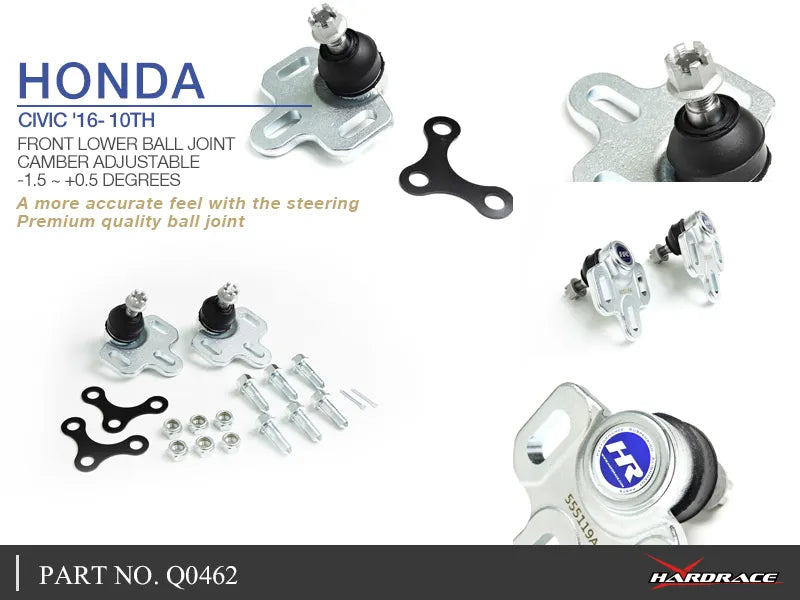 Hard Race Front Lower Ball Joint - Camber Adjustable (Civic 2016+) — fits Honda Civic