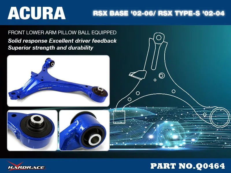 Hard Race Front Lower Arm - M12 Pillow Ball (Integra DC5)