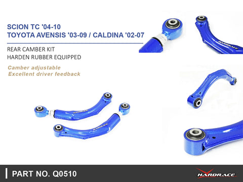 Hard Race Rear Camber Kit - Hardened Rubber (Toyota TC 04-10) — fits Toyota Avensis