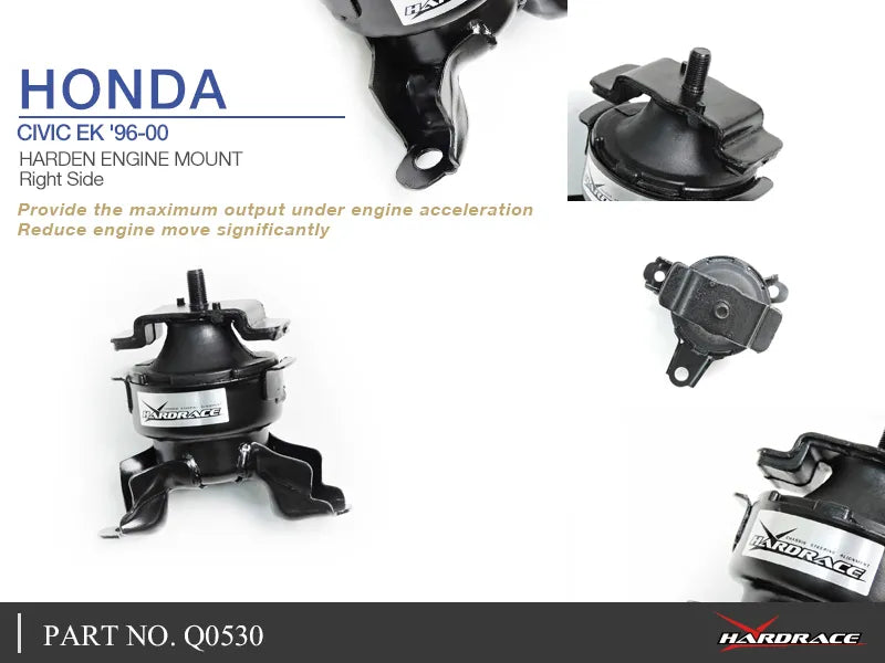 Hard Race Hardened Engine Mount - Left Side (Civic 96-00) — fits Honda Civic