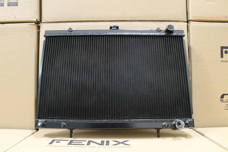 Fenix Radiators Radiator - Full Alloy Performance (Skyline R32 GTS-T & GT-R) - Satin Black — fits Nissan Skyline R3...