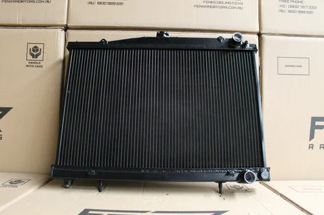 Fenix Radiators Radiator - Full Alloy Performance (C34 Stagea RB25 RB26) - Satin Black — fits Nissan Skyline R33 Gts