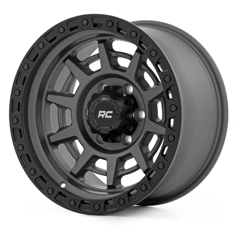 Rough Country 85 Series Wheel Simulated Beadlock Gunmetal Gray/Black