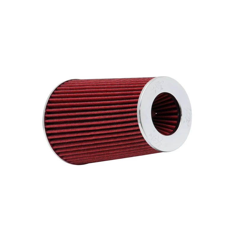 K&N Filters Universal Multi Lingual Chrome Filter - 4" ID x 6" Base OD x 4.75" Top OD x 8.875" H - Red