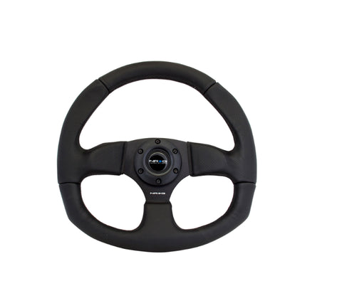 NRG Reinforced Steering Wheel Flat Bottom Black