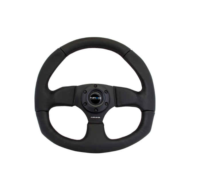 NRG Reinforced Steering Wheel Flat Bottom Black