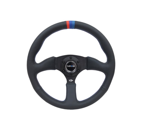 NRG Reinforced Steering Wheel 350mm Comfort Black w/ M3 Stripe