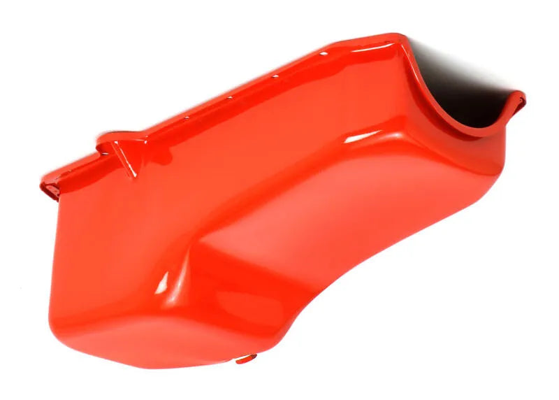 RTS RTS Oil Pan Sump Steel OEM Style Chev Orange SB Chev 2-Piece Rear Main Driver Side Dipstick
