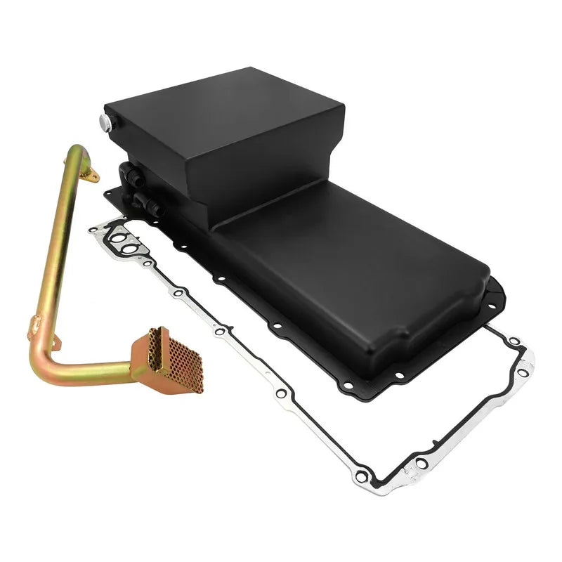 RTS RTS Steel Oil Pan Chev Holden Engine Swap LS 427 Stroker Remote 90Deg AN-10 Matt Black Rear Sump 6.5 Litre Capa...