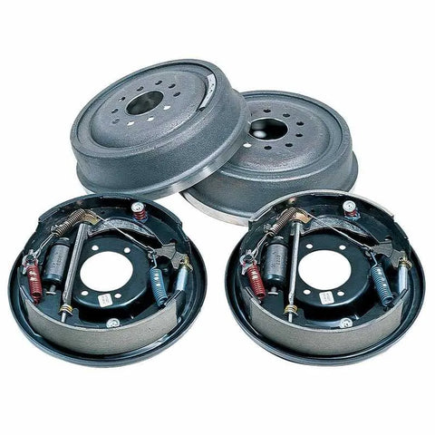 RTS RTS Drum Brake Kit Complete 11in Big Ford Late Style 5 x 4.5 Bolt Circle 2.5" Offset Backing Plates with brakes...