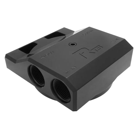 RTS RTS Remote Oil Filter Head 1-1/2''-12 Thread 4x Side AN12 ORB Ports Billet Aluminium Black