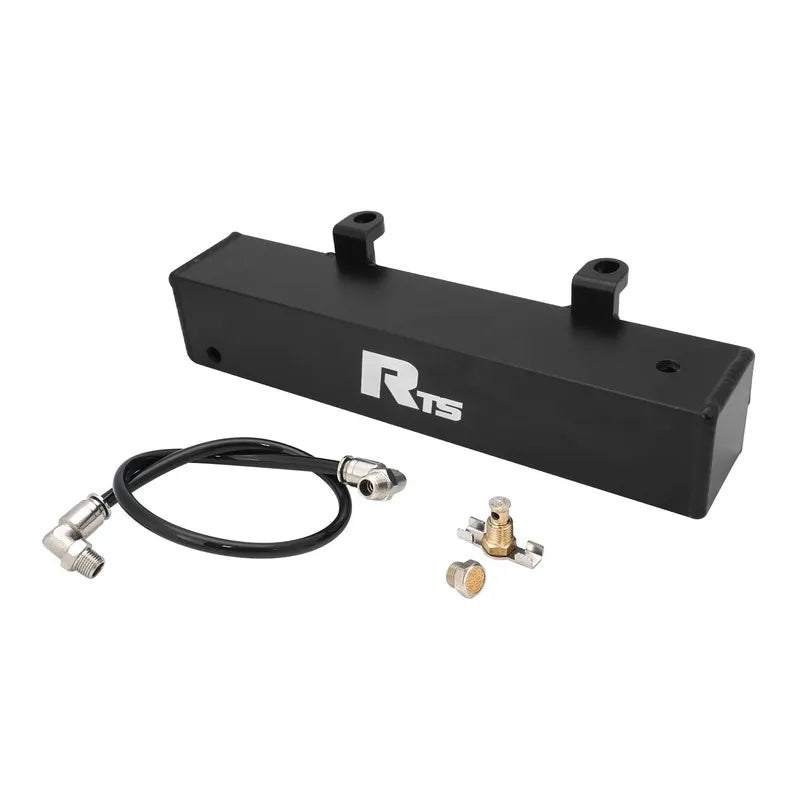 RTS RTS Transmission Overflow Catch Can TH400 Rectangular 1.0L Capacity Aluminium Black Powdercoated