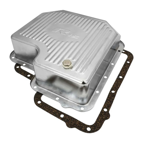 RTS RTS Transmission Pan Extra Capacity Steel Ribbed Chrome For Ford C6