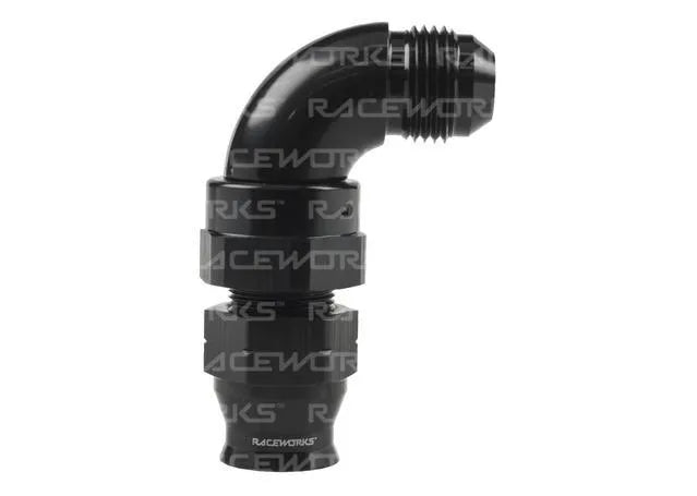 Raceworks Male An-6 To 3/8" Tube 90Deg Adapter