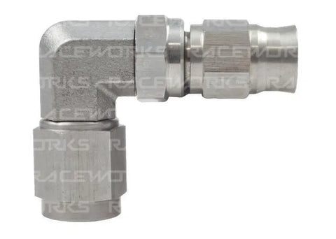 Raceworks Teflon Hose Fitting AN-6 90 Deg Stainless Steel