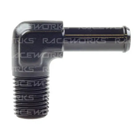Raceworks Male NPT to Barb 90 Degree