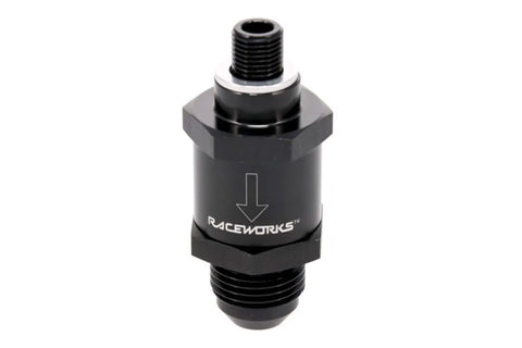 Raceworks M10x1.0 Metric to AN-8 One Way Valve