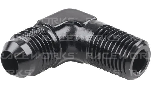 Raceworks AN-8 Male Flare to NPT 90 Degree