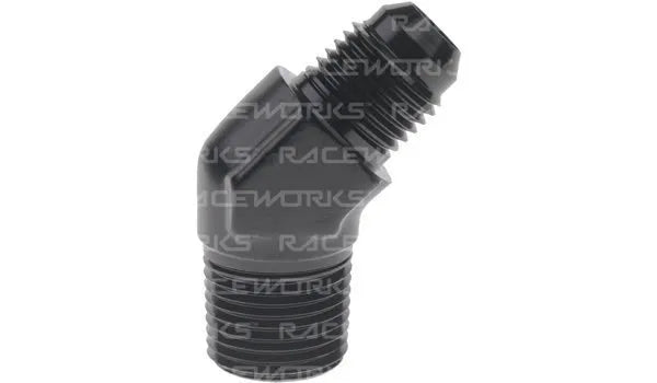 Raceworks AN-8 Male Flare to NPT 45 Degree