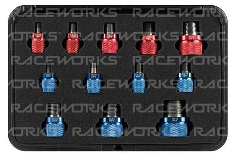 Raceworks BSPT/NPT Tapered Thread Indentification Kit - 12 Piece