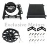 Universal 30 Row AN10 Oil Cooler with 7" Electric Fan & Mounting Bracket Kit
