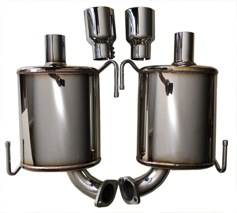 AVO Rear Muffler Kit with Single Exit 4" Exhaust Tips (Liberty 04-09/Outback 05-09) — fits Subaru Liberty Sedan GT...