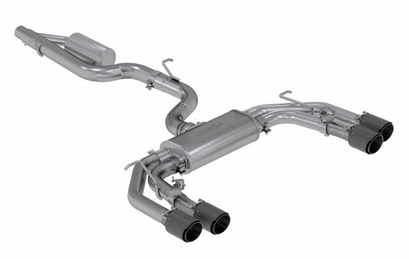 MBRP 3" Cat Back Quad Split Rear Exit Active Exhaust (S3 15-23) - T304 Stainless Steel — fits Audi S3