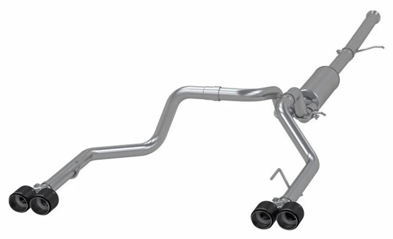 MBRP 3" Cat-Back 2.5" Dual Split Rear (Silverado/Sierra 19-23) - T304 Stainless Steel - CF T304 Stainless Steel Tip