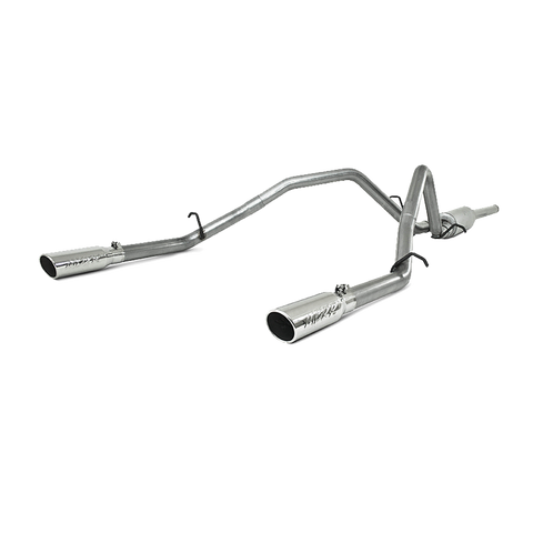 MBRP 2.5" Cat Back, Dual Split Rear (Silverado/Sierra 09-13) - Aluminized Steel - T304 Stainless Steel Tip
