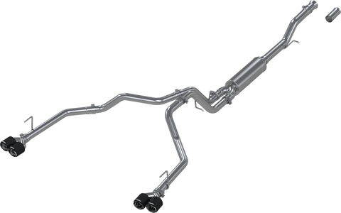 MBRP 3" Cat Back, 2.5" Dual Split Rear (Suburban/Yukon 21-24) - T304 Stainless Steel - CF T304 Stainless Steel Tip