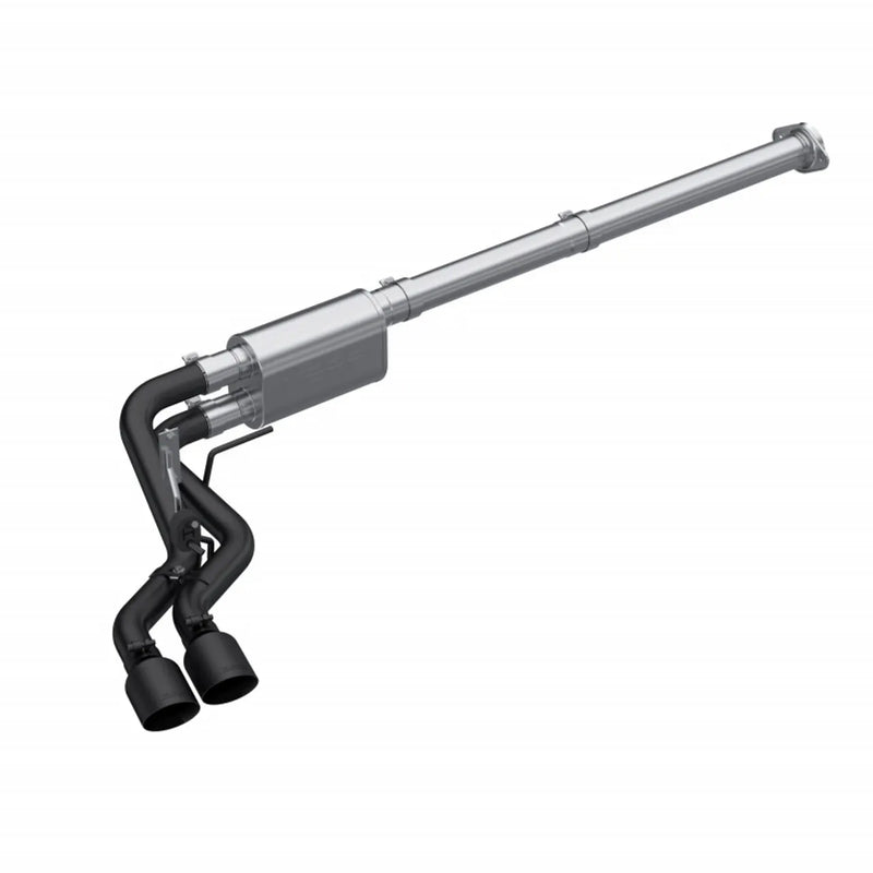 MBRP 3" Cat Back, Single Side Dual Outlet in Front of Rear Wheel (F-150 21-24) - BC Aluminized Steel - T304 Stainle...