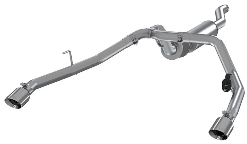 MBRP 2.5" Cat Back, Dual Rear Exit (Gladiator 20-24) - Aluminized Steel - T304 Stainless Steel Tip — fits Jeep Glad...