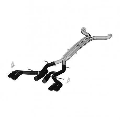 MBRP 3" Dual Race Cat Back w/4.5" Quad Dual Wall Tips - Black (Camaro SS 6.2L 16-20) — fits Chevrolet Camaro Gen 6