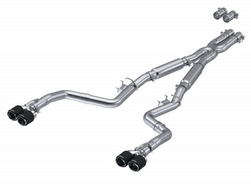 MBRP 3" Dual Cat Back Quad Tips Street (Challenger 15-23)