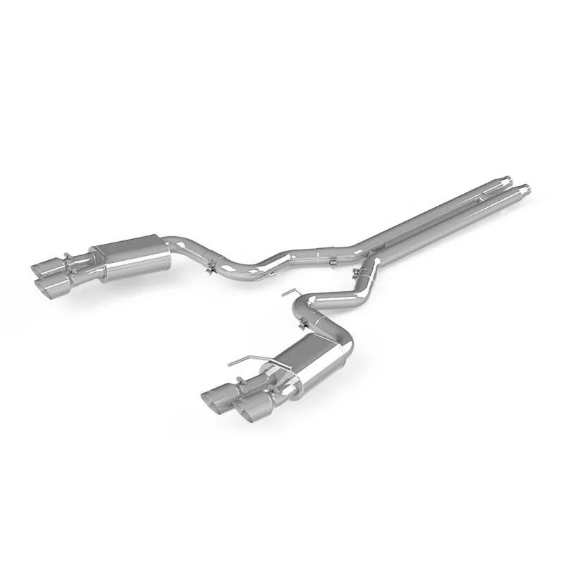 MBRP 3" Cat Back with Quad 4" Dual Wall Tips Street Version (Mustang GT 18+) — fits Ford Mustang