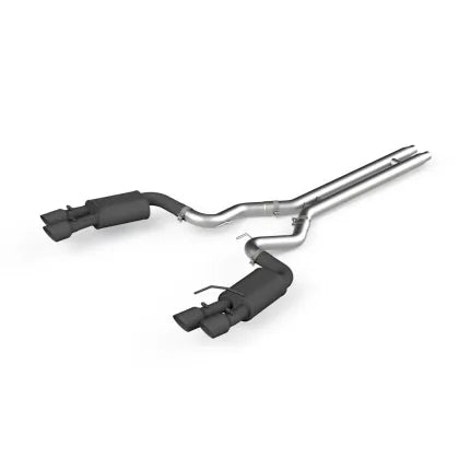 MBRP 3" Cat Back with Quad 4" Dual Wall Tips Street Version (Mustang GT 18+) Black Coated — fits Ford Mustang